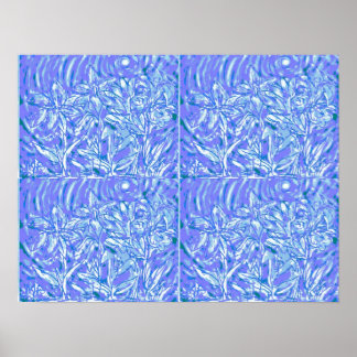 Póster Flora azul 1