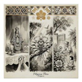 Póster Flora de Filipinas - Sampaguita · Waling-Waling · 