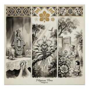 Póster Flora de Filipinas - Sampaguita · Waling-Waling · 