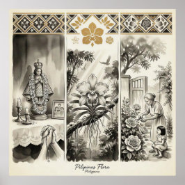 Póster Flora de Filipinas - Sampaguita · Waling-Waling ·
