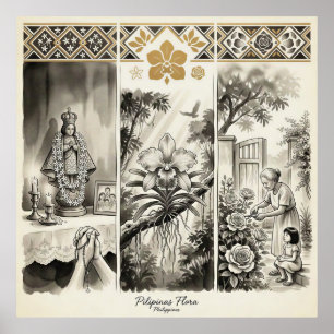 Póster Flora de Filipinas - Sampaguita · Waling-Waling · 