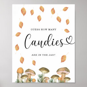Póster Flora otoñal adivina cuántos caramelos