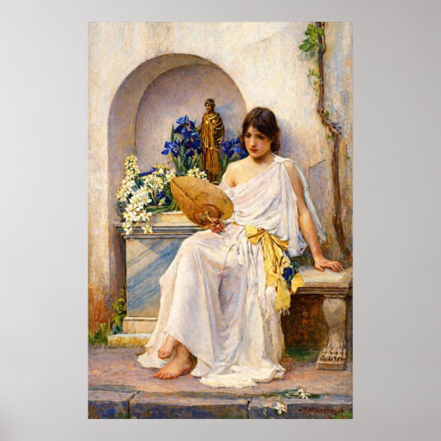 Póster Flora por John William Waterhouse (Frente)