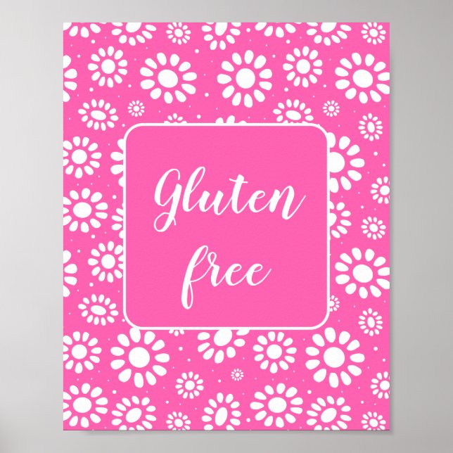 Póster Flora rosa sin gluten (Frente)