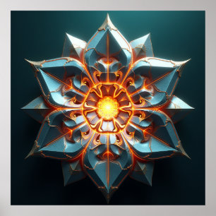 Póster Floración Crono-Fractal: Tejido Etéreo