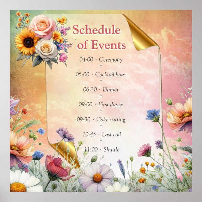 Póster Floraciones de primavera y verano florecientes (Frente)