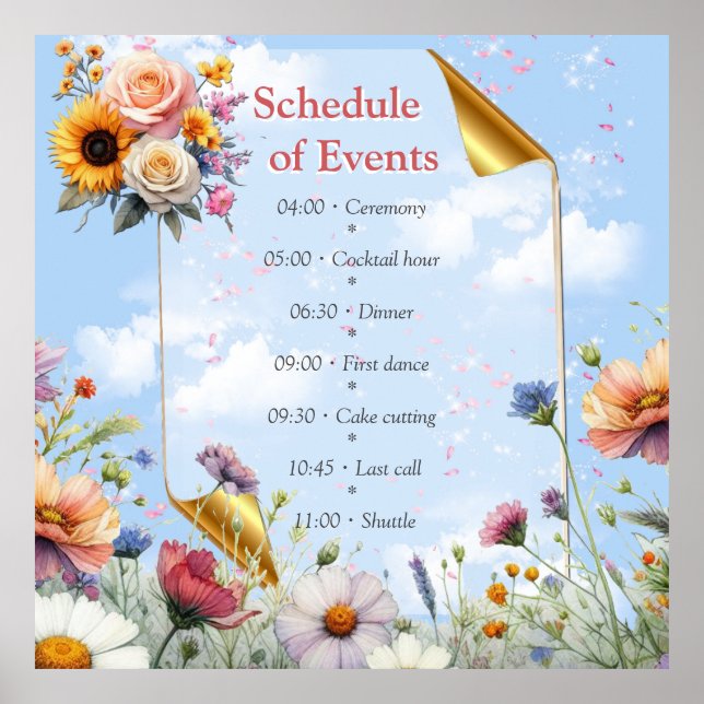 Póster Floraciones de primavera y verano florecientes (Frente)