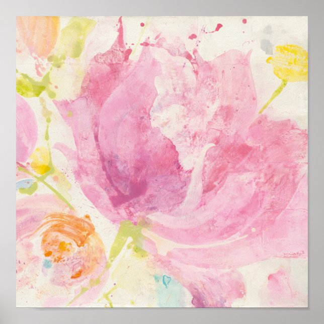 Póster Floraciones del resumen de primavera (Frente)