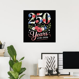 Póster Floral 250 Aniversario 1776 2026