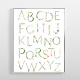 Póster Floral ABC Alphabet Nursery Art