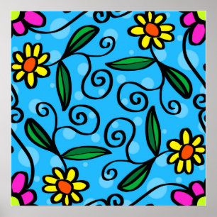 Póster Floral Abstracto