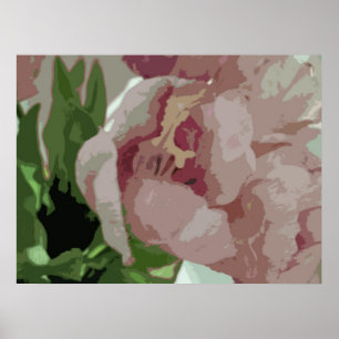Póster Floral abstracto - tulipanes rosados 6