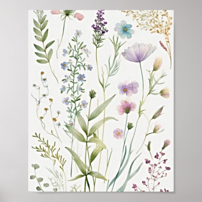 Póster Floral acuarela (Frente)