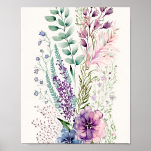 Póster Floral acuarela