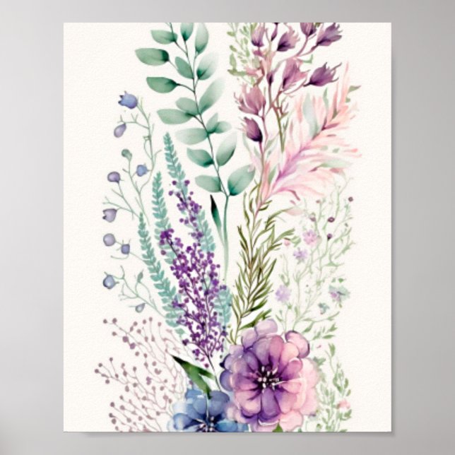 Póster Floral acuarela (Frente)
