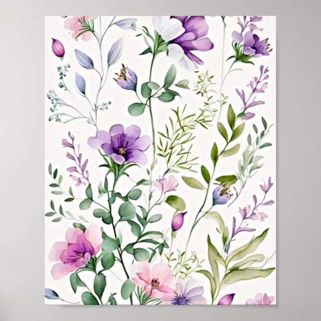 Póster Floral acuarela (Frente)