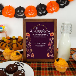 Póster Floral acuarela Día de Acción de Gracias