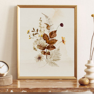 Póster Floral Acuarela Otoñal
