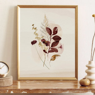 Póster Floral Acuarela Otoño