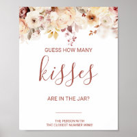 Floral adivina cuántos besos de juego de ducha de 