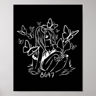 Póster Floral anti Trump 8647 86 47 Impedir la imposición