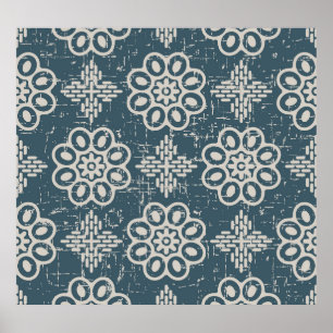 Póster Floral Antiguo: Curva redonda sin soldadura.