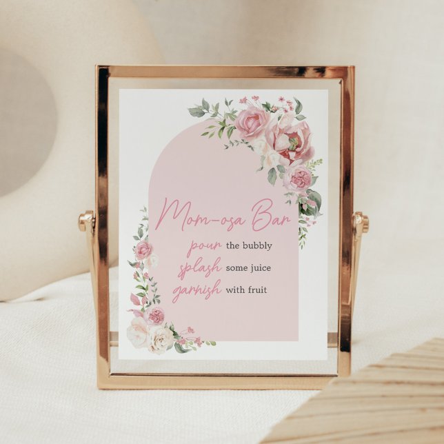 Póster Floral Arch Baby en Bloom Baby Shower Mom Osa Bar (Baby in Bloom Floral Arch Baby Shower Mom Osa Bar Sign
)