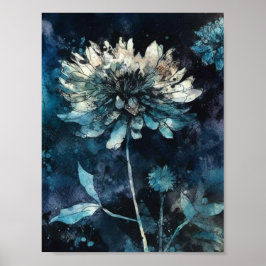 Póster Floral azul
