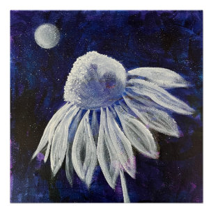 Póster Floral azul de marina