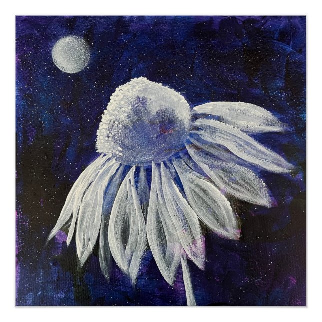 Póster Floral azul de marina (Anverso)