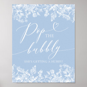 Póster Floral azul pop La burbuja que está recibiendo un