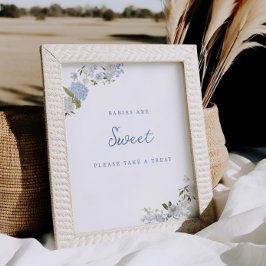 Póster Floral azul suave adivina cuántos