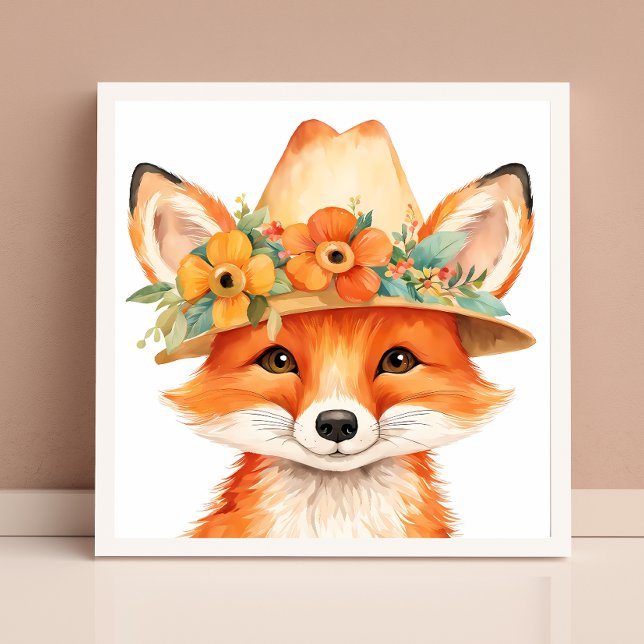 Póster Floral Baby Fox Nursery Wall Art (Subido por el creador)
