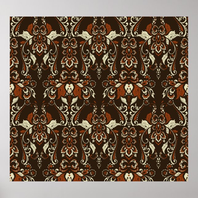 Póster Floral barroca: tapiz clásico de época (Frente)