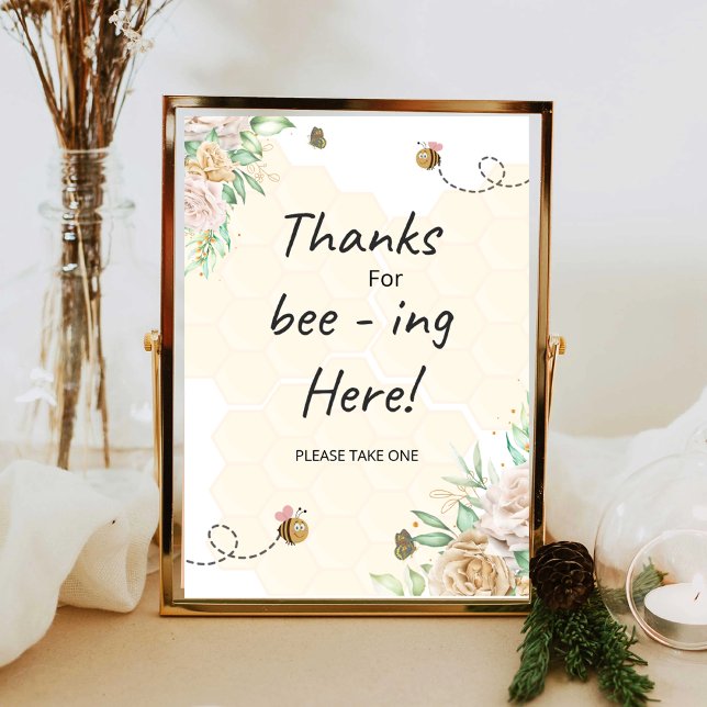 Póster Floral Bee gracias por estar aquí firmando (Subido por el creador)