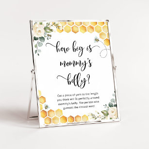 Póster Floral bee how big is mommy's belly game poster