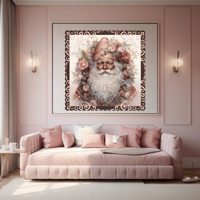 Póster Floral Black Santa: Delicado encanto de vacaciones (Subido por el creador)