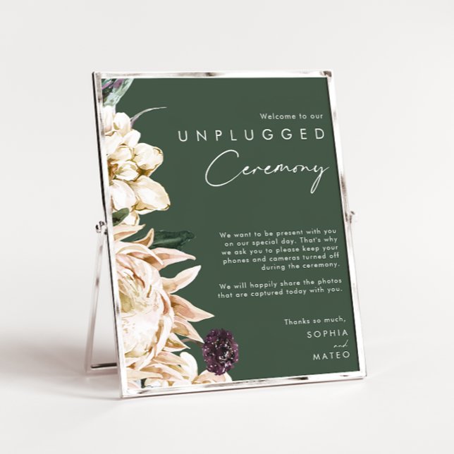 Póster Floral blanca | Ceremonia verde oscuro desconectad (Subido por el creador)