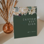 Póster Floral blanca | Personalizado de tarjetas y regalo<br><div class="desc">Diseñamos esta Floral blanca | Dark Green Cards and Gifts Personalizado Poster para completar su rústico boda tropical oscuro. Con su vegetación bohemia acuática y sus modernas flores bohemias de invierno, como protea, dahlia y loto seco, el diseño seguro que desprenderá su temática verde y blanca minimalista. Cambie el texto...</div>