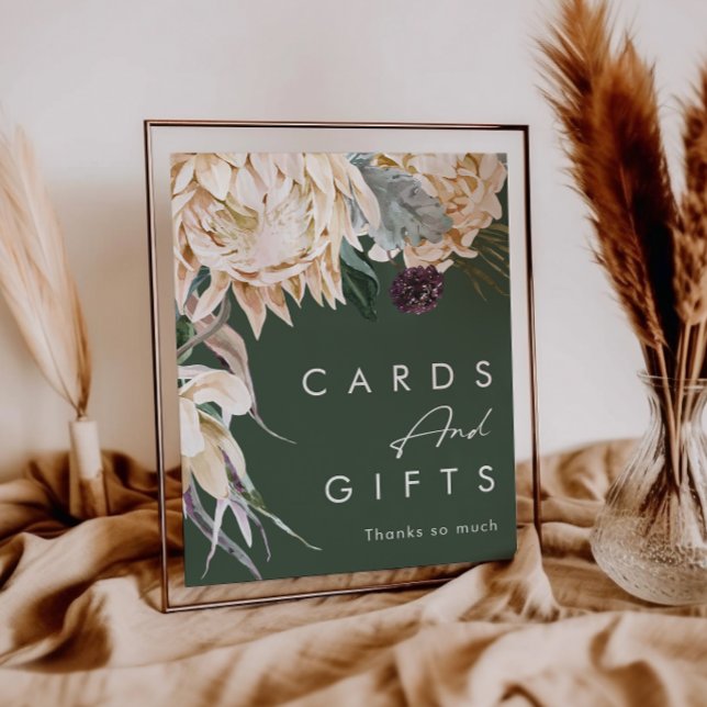 Póster Floral Blanco | Regalos y Tarjetas Verde Oscuro (Subido por el creador)