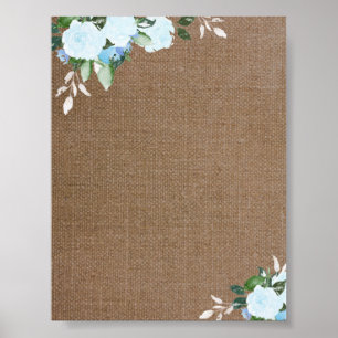 Póster Floral Blooms Burlap Blank
