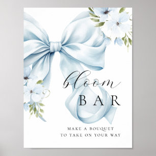 Póster Floral Blue Bow Bouqet Bar