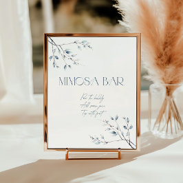 Póster Floral Blue Winter Botanosa Mimosa Bar