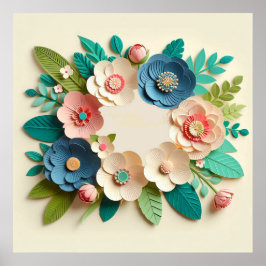 Póster Floral boda wreath