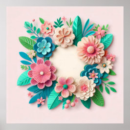 Póster Floral boda wreath