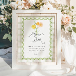 Póster Floral Bouquet Baby Shower Momosa Bar