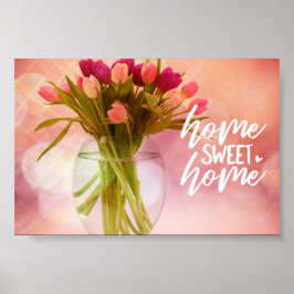 Póster Floral Bouquet Home Sweet Home