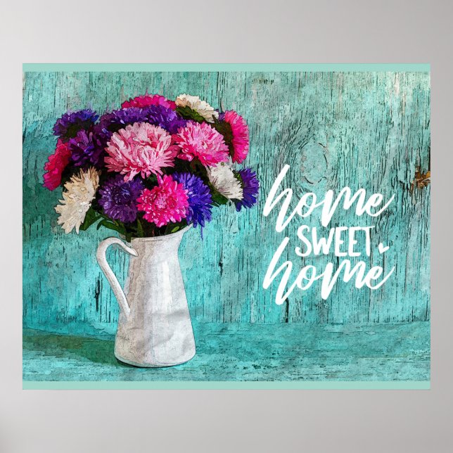 Póster Floral Bouquet Home Sweet Home (Frente)