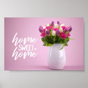 Póster Floral Bouquet Home Sweet Home