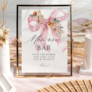 Póster Floral Bow Baby en Bloom Baby Shower Mom-osa Bar